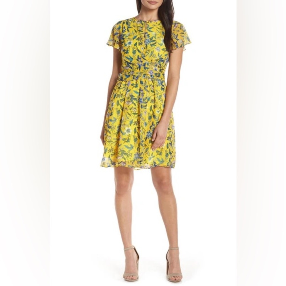Sam Edelman Yellow Floral Mini Dress